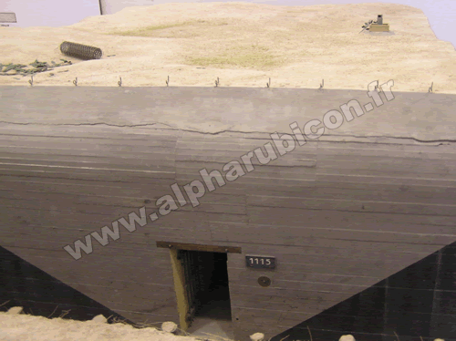 Vue finale d’une maquette de bunker allemand au 1/20